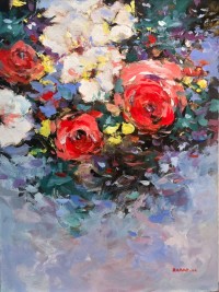 Rubab Naqvi, 18 x 24 inch, Acrylic on Canvas, Floral Painting, AC-RBNQ-009